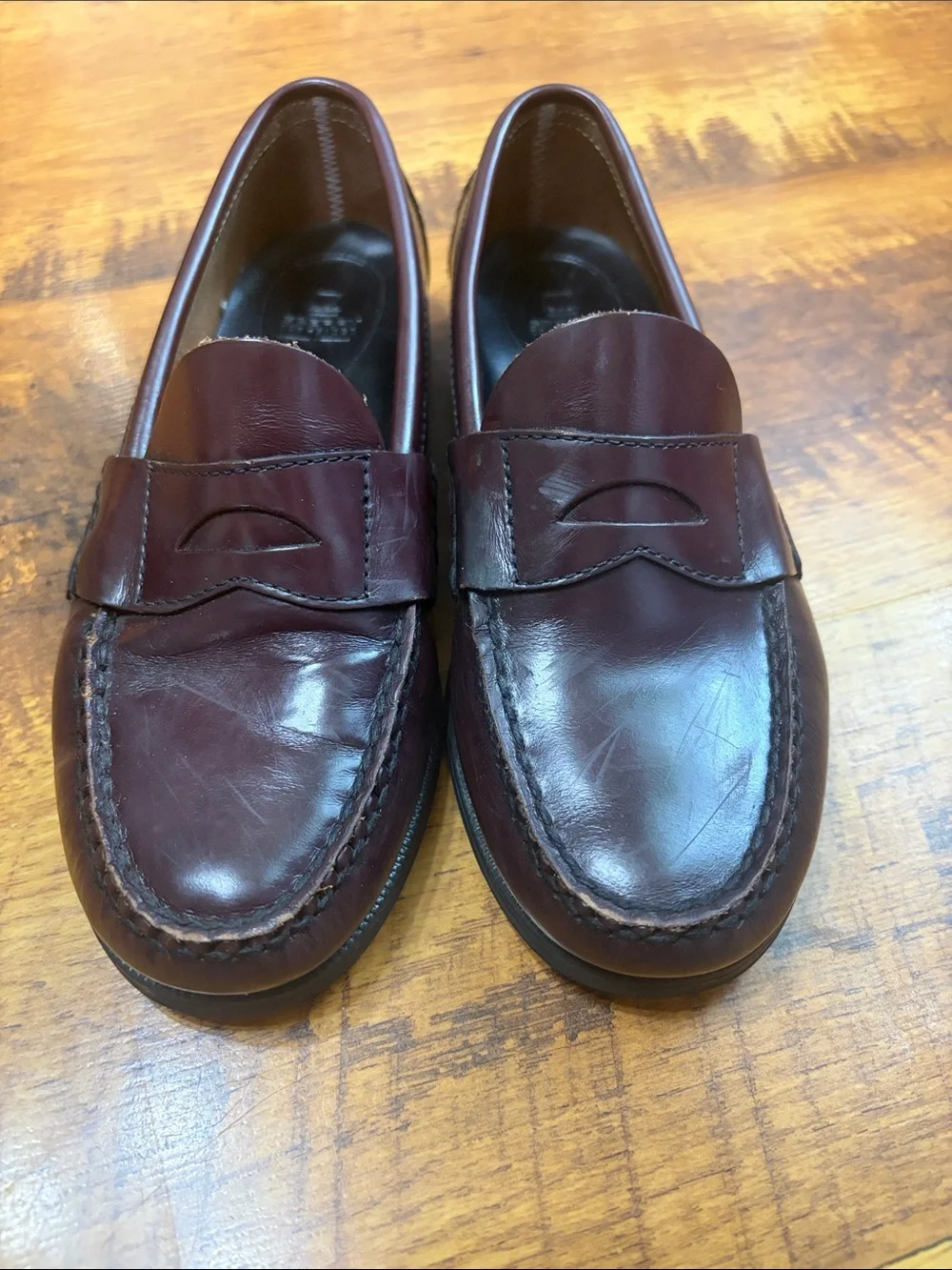 Sperry Kid's Burgundy Leather Penny Loafers